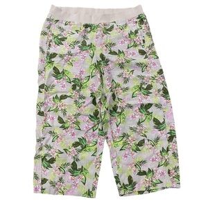 J. Jill Pink & Green Floral Cropped Pants